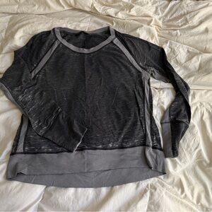 Stoic Blue Gray Long Sleeve Top Burnout